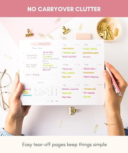 Lamare Weekly Planner Notepad – Premium Undated Weekly To Do List Notepad for School, Home & Office Day Planner, Desk To Do List Pad and Productivity Planning Pad 8