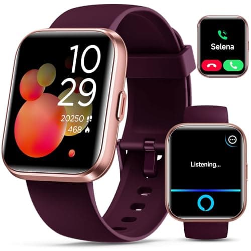 Smartwatch for Women, Compatible with Android & iPhone, 1.8'' Fitness Tracker Watch with Alexa, Call & Notification Alerts, Heart Rate & Sleep Monitor, 120 Sports Modes, Waterproof Watch for Women