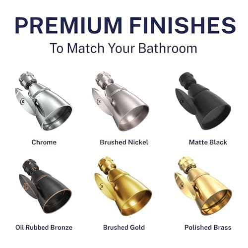 HammerHead Showers® Solid Metal 2 Inch High Pressure Shower Heads - CHROME – 2.5 GPM Shower Heads High Pressure - High Flow Shower Head with ADJUSTABLE SPRAY PATTERN - Fixed Shower Head 8