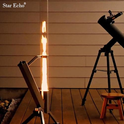 StarEcho Portable Wood Pellet Heater for Outdoor,Patio Pellet Rocket Glass Tube for Yard,Wood Fire Pit with Party(Silver) 2