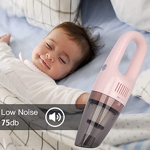 Portable Handheld Vacuum Cleaner Cordless, Cleaner for Dirt Home Pet Hair, Car Interior Dust, Power Suction Lightweight Stylish Hand Vacuum (Pink) 7
