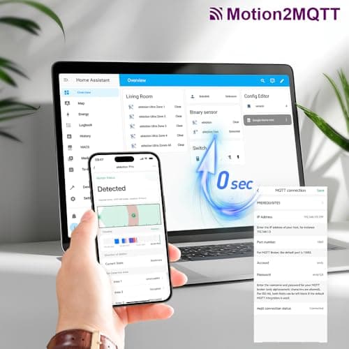 LinknLink eMotion Pro Presence Sensor, 24GHz mmWave Radar WiFi Smart Motion Sensor, IR Blaster, MQTT Home Assistant, Compatible with Alexa and Google Home, No Hub Required 5