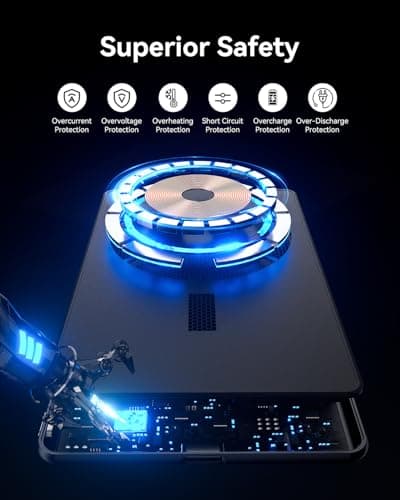 Kuulaa Power Bank Ultra Slim, 0.28 in MagSafe PowerBank 5000 mAh, PD20W Small Power Bank, Magnetic Wireless External Mobile Phone Batteries for iPhone 16 Pro/15/14/13/12 Series (Black) 7