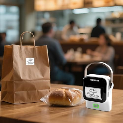 Rongta Bluetooth Label Maker Machine with Tape,Portable Wireless Labeler Machine,Handheld Sticker Maker for Barcode Labels,Home School Supplies,USB Rechargeable,Compatible with iOS/Android, White 8