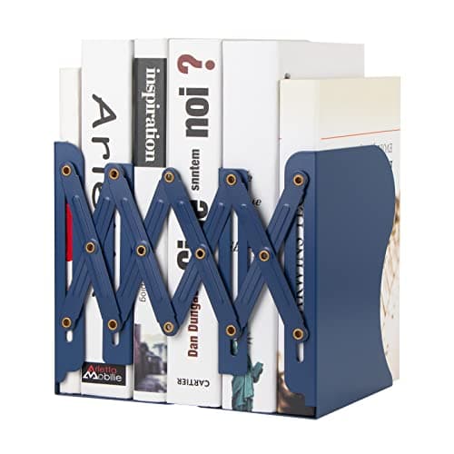 Aobopar Metal Bookends - Heavy Duty Book Holders for Shelves, Suitable for Office, Home and School Use (Dark Blue) 7