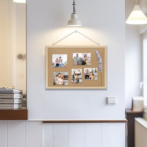 DAHAPYBOO Cork Board Bulletin Board 2 Pack,17"X12" Cork Board for Office with Pin Oak Wood Boards,Hanging Corkboards for Office Home School Message Board or Vision Board Decoration 7