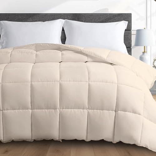 HomeSmart Weighted Comforter, Queen Size 20lbs, 3X More Fluffy Than A Weighted Blanket, Breathable, Soft, Light Beige