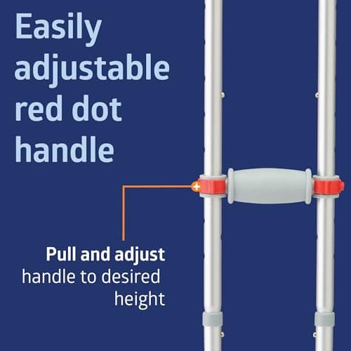 Medline Folding Aluminum Crutches for Kids, Adults, and Seniors, Walking Aid, 300 LB Weight Capacity, 1 Pair, Fitting 4'7"-6'7", Foldable Crutch Includes Padded Underarm Cushions 6