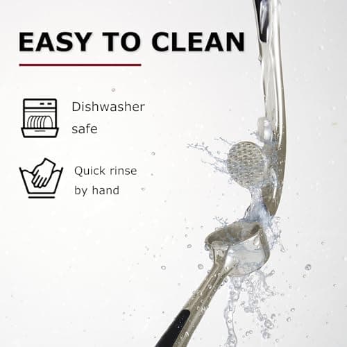 Kitessensu High Effective Garlic Press With Studs, Heavy Duty Garlic Mincer, Easy to Squeeze and Clean, Rust Proof & Dishwasher Safe, Ginger Crusher- Imperial Silver 5