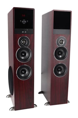 Rockville TM80C Powered Home Theater Tower Speaker System, Cherry Wood, 800W, 8" Subwoofers, Bluetooth, USB/SD Playback, FM Radio, Remote Control, Karaoke Ready, Perfect for Home Entertainment 7