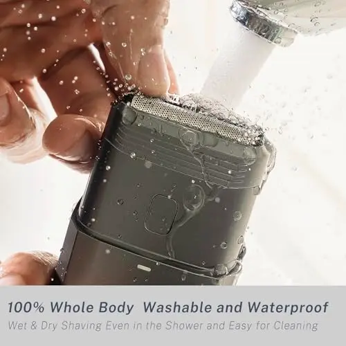 Electric Razors for Men Face - Compact Travel Electric Foil Shavers for Mens Bald Head - Small Portable Face and Head Shavers IPX7 Waterproof Wet and Dry, Dual-Action Blades and USB-C Rechargeable 6