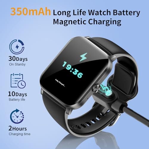 QONBINK Smart Watch, Smartwatches for Men Women, 1.85" HD Fitness Tracker (Answer/Make Calls), 120+ Sport Modes, Heart Rate/Sleep Monitor, IP68 Waterproof Fitness Watch, Smartwatch for Android iOS 6