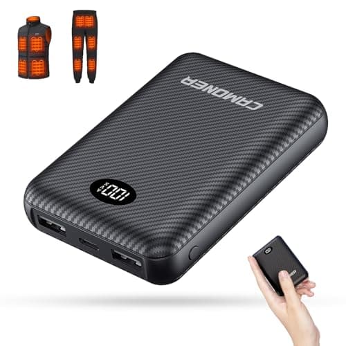 Camoner 5V 3A/2A 12000mAh Heated Vest Battery Pack, Power Bank for Heated Vest,Chair, Jacket, Blanket with LED Display,Portable Battery Pack for Soleilwear, for KOVNLO, for Yolikeb, for TIDEWE