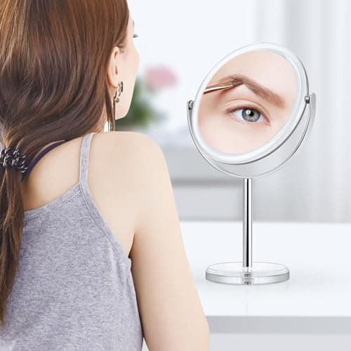 MIYADIVA 20X Magnifying Makeup Mirror,Double Sided 1X & 20X Magnifying Mirror with Stand,Tabletop Magnified Vanity Mirror with 360°Rotation for Bathroom or Bedroom 7.8 Inch 5