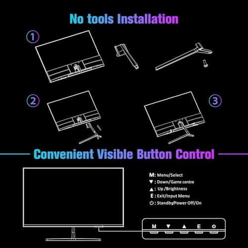 SANSUI Monitor 24 inch 100Hz USB Type-C Computer Monitor丨FHD 1080P PC Monitor丨HDMI丨FreeSync丨HDR丨Earphone Jack丨 Ergonomic Tilt for Home and Office 7