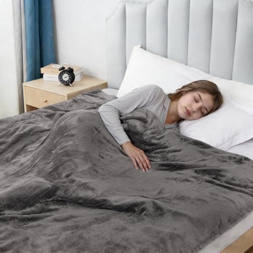 Eydna Electric Heated Blanket Full Size 72"x84",Fast Heating Throw, Soft Plush Microplush for Bed & Couch, 10 Hours Auto Off & 5 Heating Levels, Machine Washable, Gifts for Grandma & Family-Light Gray