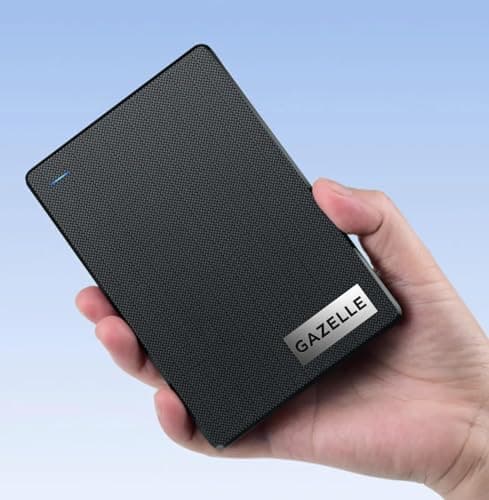 GAZELLE High-Speed 500GB Ultra Slim Portable External Hard Drive - 2-in-1 Type C & USB 3.0, Compatible with PC, Mac, Laptop, PS4, Xbox, iPad, Tablet, Mobile (Black) - 1 Year Warranty 8