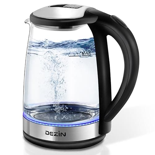 Dezin Electric Kettle, BPA-Free 2L Electric Water Heater, Glass Electric Tea Kettle, 304 Stainless Steel Hot Water Kettle Warmer with Fast Boil, Auto Shut-Off & Boil Dry Protection, for Coffee, Tea