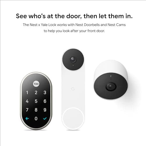 Google Nest x Yale Lock - Tamper-Proof Smart Lock for Keyless Entry - Keypad Deadbolt Lock for Front Door - Satin Nickel 10