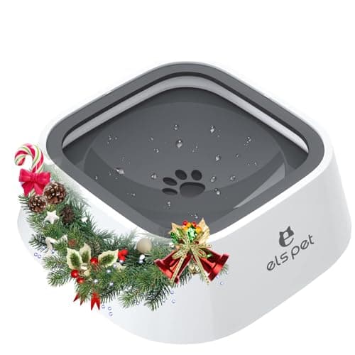 ELS PET Travel Bowl, No Spill, No Drip Slow Water Feeder/Dispenser for Dogs, Cats, 35oz/1L (Grey)