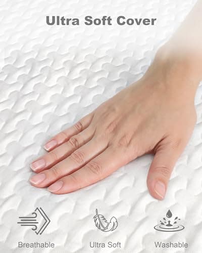 Slumbrae 4 Inch Full XL Mattress Topper, 40D High-Density Memory Foam Mattress Topper Full Extra Long for Dorm Beds, 320GSM Bamboo Viscose Cover Non-Slip Washable College Bed Topper, White 4