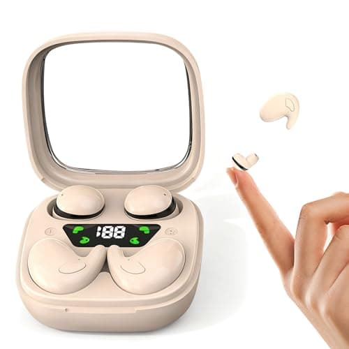 Xmenha Flat Sleep Mini Invisible Small Tiny Earbuds Wireless Bluetooth Ear Buds for Sleeping Headphones Micro Smallest Discreet Sleep Earbuds Earphones for Side Sleepers, Small Ears Canals Women, Work