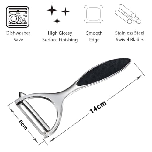 Vegetable peelers for Kitchen, Y shaped peeler for Vegetables, Fruits, Potatoes with Ergonomic Grip, 1 Pack, Silver 3