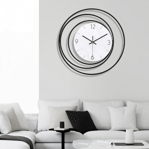 Dankeit Decorative Wall Clock,Silent Non-Ticking Quality Quartz Movement Battery Operated,Large Wall Clocks for Living Room Kitchen Home Bathroom Bedroom Wall Decor,16x16inch,White