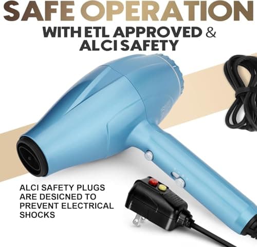 Flat Iron and Blow Bryer Set, 2200W AC Motor Fast Drying Low Noise Ionic Hair Dryer with Diffuser Nozzle Concentrator Comb for Women Curly Straight Hair, Titanium Hair Straightener and Curler 2 in1 7