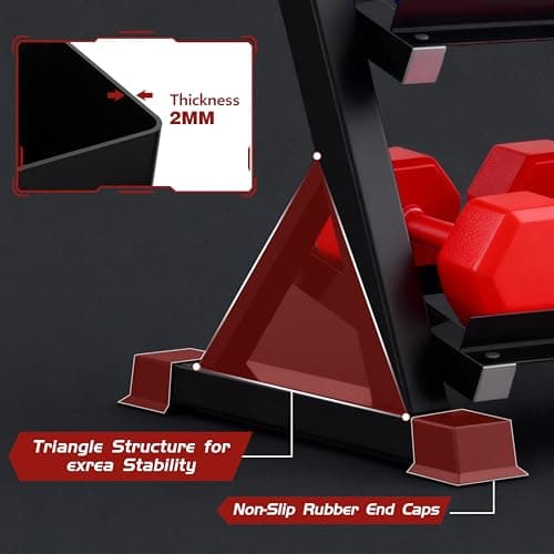 Zlinke 3-Tier Dumbbell Rack Multilevel Weight Storage Organizer for Home Gym, Weight Rack for Dumbbells, Kettlebells, 1100LBS (Rack Only) 5