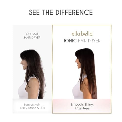 ELLA BELLA® Professional Ionic Hair Dryer with Diffuser • Negative Ion Blow Dryer • Suitable All Hair Types • Intelligent Heat Control & Rapid Drying Speeds • Lightweight Design • Low Noise Technology 5