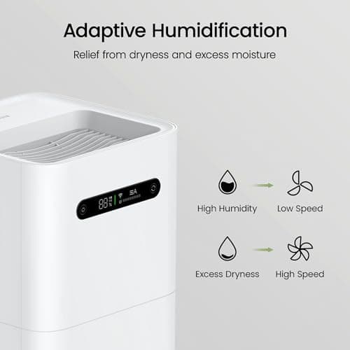 smartmi Evaporative Humidifiers, Cool No Mist Humidifiers for Bedroom, Air Humidifiers for Baby, 4L Top Fill, Self-Cleaning, Quiet, Smart APP Control, Auto Shutoff, Air-drying, Shockproof White 8