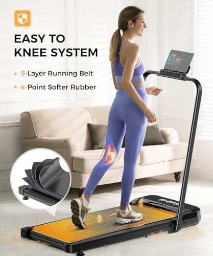 Zisgner Walking Pad, Under Desk Treadmill, Walking Pad with Incline, 2 in 1 Treadmills for Home/Office, Compact Portable Foldable Treadmill, Installation-Free Low Noise, Safety Lock and LED Display 5