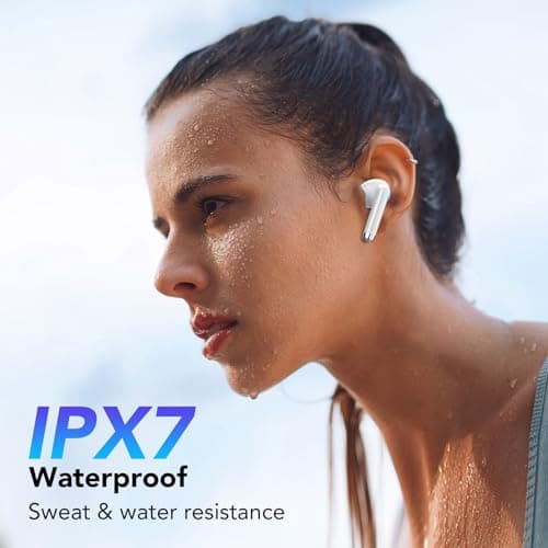 QXQ 2025 New Wireless Earbuds, Bluetooth 5.4 Headphones HiFi Stereo with 4 ENC Mic, 40H Mini Ear Buds in-Ear Noise Cancelling Earbuds, Ultra Light Sport Earphones for TV Smart Phone Laptop Computer 7