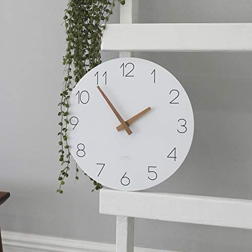 mooas Flatwood Wall Clock, Analog Wall Clock, Silent Non-Ticking 12 inch Modern Wall Clocks Battery Operated for Office, Home, Bathroom, Kitchen, Bedroom, School, Living Room 6