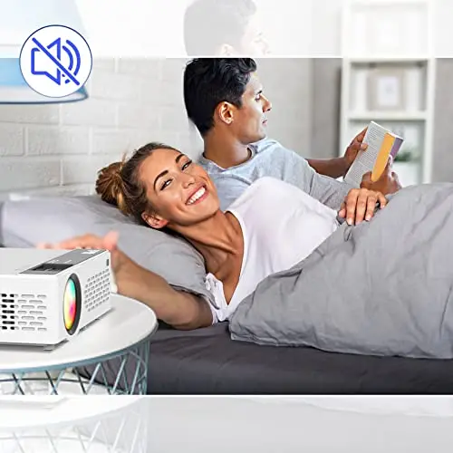 Mini Projector, 1080P Full HD Supported, Portable Movie Home Theater Projector Compatible with TV Stick Smartphone & Tablet PC HDMI USB AV TF 6