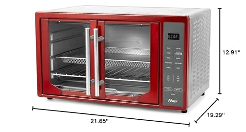 Oster Air Fryer Oven, 10-in-1 Countertop Toaster Oven Stainless Steel French Doors 9