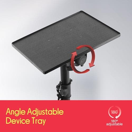 PYLE-PRO Universal Laptop Projector Tripod Stand - Computer, Book, DJ Equipment Holder Mount Height Adjustable Up to 39.37” w/ 14” x 11” Plate Size -for Office, Home, Stage, Studio, DJ Racks Holder 6