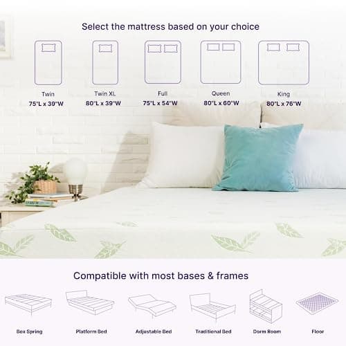 NapQueen Twin Size, 6 Inch Anula Green Tea Infused Memory Foam Mattress, Bed in a Box, CertiPUR-US Certified 9