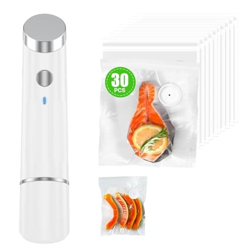 AirBanish Vacuum Sealer, Handheld Vacuum Sealer for Food, Compact Cordless Vacuum Sealer Machine for Travel, Fresh & Save Meal Prep (Vacuum Sealers + 30 Reusable Vacuum Seal Bags)