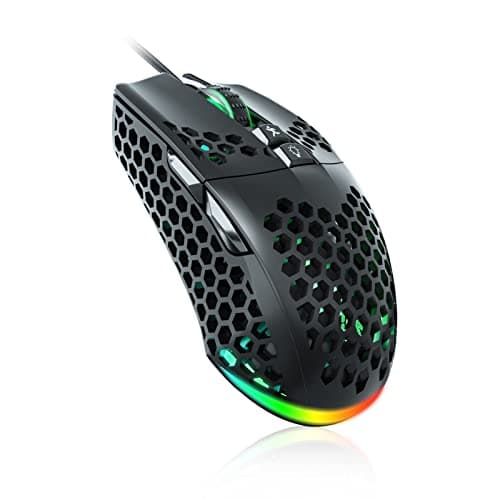 SOLAKAKA SM900 Gaming Mouse Wired with RGB,Honeycomb Shell,12800 DPI Wired Gaming Mouse with Buttons,Computer Mouse for Laptop/PC,Black