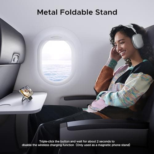 UGREEN Uno Magnetic Power Bank, Wireless Portable Charger, 20W Fast Charging Battery Pack with Foldable Stand and TFT Display 5000mAh for iPhone 17/17 Air/17 Pro/17 Pro Max/16/15/14/13 Series, Black 8