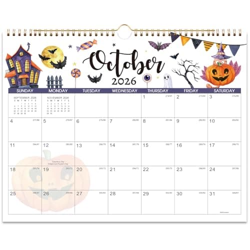 Calendar 2026-2027 - Wall Calendar 2026-2027, July 2026 - December 2027 Wall Calendars, 14.8'' x 11.6'', with Julian Dates, Hanging Hole, Thick Paper