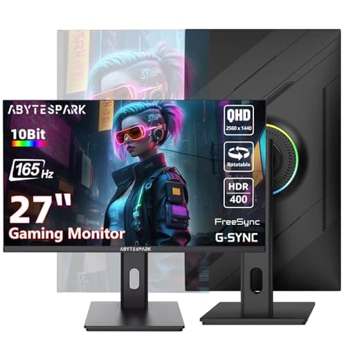 27 Inch Gaming Monitor 2K 1440P Can be liftable rotated IPS Computer Monitor, 165Hz丨1ms丨HDR 400丨95% DCI-P3丨120% sRGB，Speaker, G-SYNC And Free-sync Compatible, VESA Mountable, DisplayPort 1.4*2, HDMl