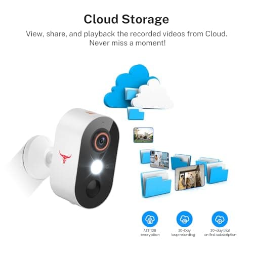 Novaquill Security Cameras Wireless Outdoor, 1080P Battery Powered WiFi Surveillance, Indoor Home Camera with 2-Way Audio, AI Human Detection, Color Night Vision, Cloud Storage, Live View (1 Pack) 7