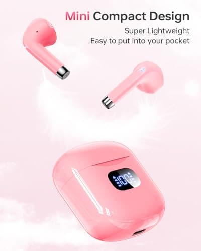 KTGEE Wireless Earbuds Bluetooth 5.3 Headphones, 40Hrs Playback Stereo Ear Buds with LED Display Charging Case IPX7 Waterproof in-Ear Earphones with Mic for Phone Tablet Laptop Sports 7