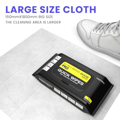 Shoe wipes Pack of 2 Total 60 Pcs Sneakers Cleaning Quick Wipes Removing Dirt and Stains with Disposable Shoe Wipe 8
