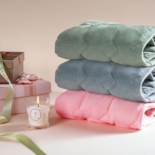 Cottonblue Weighted Blanket 7lbs for Adults, Luxury Crystal Velvet Weighted Lap Blanket for Relaxation, Lounging, Sleeping & Travel -Household Machine Washable, Pink, 29" x 24" 7