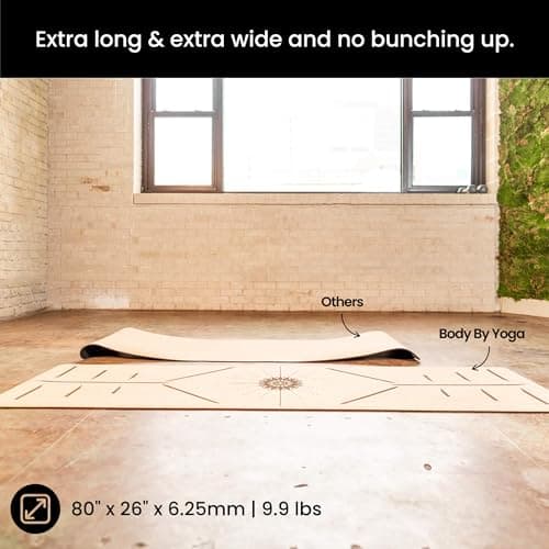 Luxury Cork Yoga Mat - Non Slip, Extra Thick Grip. Thicker, Longer, and Wider for More Comfort and Support. Tough Enough For Hot Yoga. Natural, Non Toxic, and Eco Friendly. Optional Alignment Lines. 4