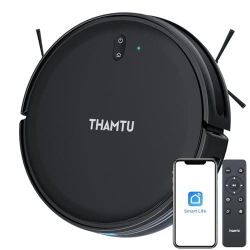 Thamtu Robot Vacuum with Smart Navigation, Vacuum and Mop 2-in-1 Powerful Suction Pet Vacuum with APP/Voice Control Good for Pet Hair, Hard Floor, Compatible with Alexa